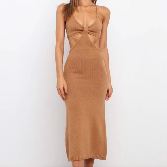 Petal & Pup Dresses & Skirts - NEW Petal & Pup Knit Hailey Dress w/Open back in Tan Size XS/S